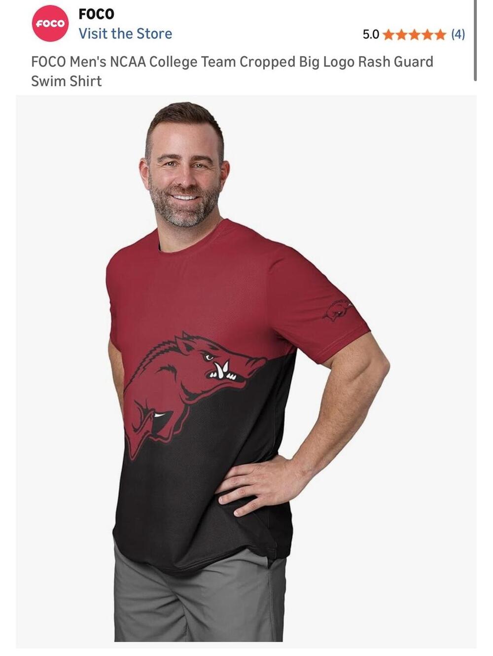 FOCO Men's Arkansa Razorbacks Big Logo Shirt